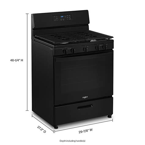 whirlpool 5.1 cu ft freestanding gas range details